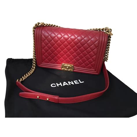 chanel bag red boy|Chanel boy bag for sale.